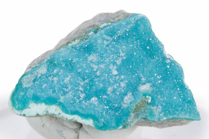 Sparkling Druzy Quartz on Chrysocolla - DR Congo #347480